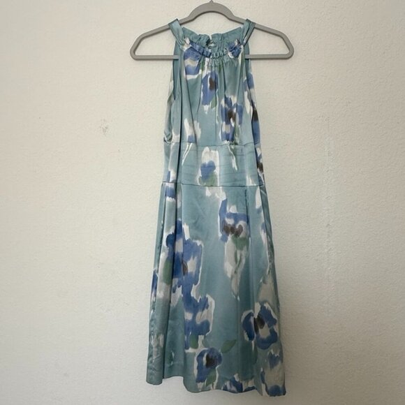 Ann Taylor  Multicolor Silk Strappy Sleeveless Dress Wedding Summer size 8 - Picture 2 of 15